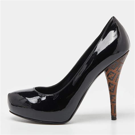 fendi superstar patent leather pumps|fendi high heel pumps.